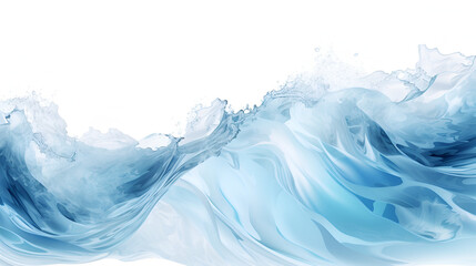 Blue and white abstract ocean wave texture. Transparent isolated png of a sea wave. Banner Graphic Resource as background, AI generative