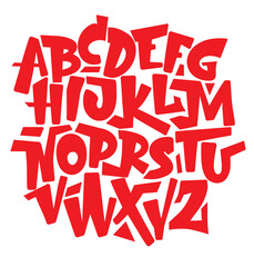 Vector hand drawn typeface in graffiti style © UMRAN