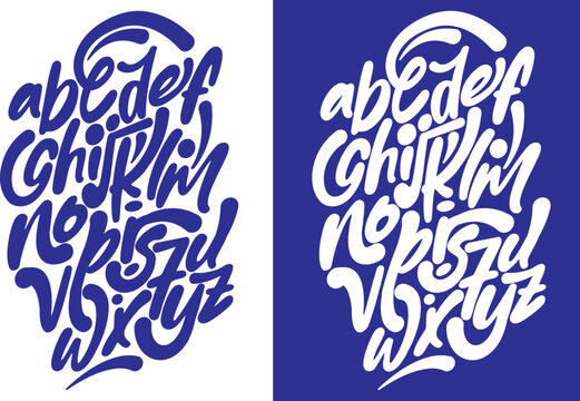 Vector hand drawn typeface in graffiti style.