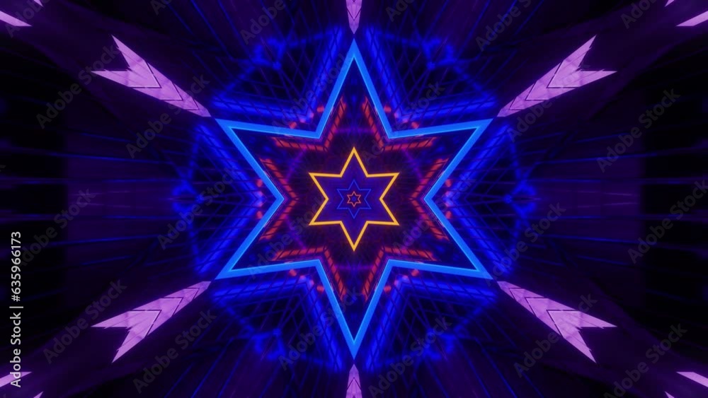 Wall mural abstract motion glowing neon geometric colorful background