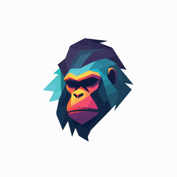 Gorilla in cartoon, doodle style. 2d vector illustration in logo, icon style. 