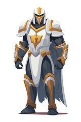 Knight/Paladin in Armor: Cartoon Character for Fantasy Themes
