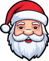 santa claus face logo maskot design illustration vector design