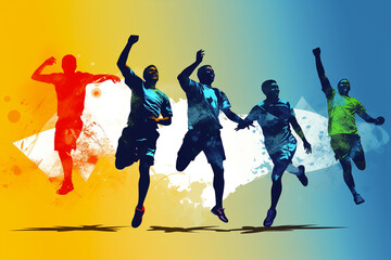 soccer player silhouettes