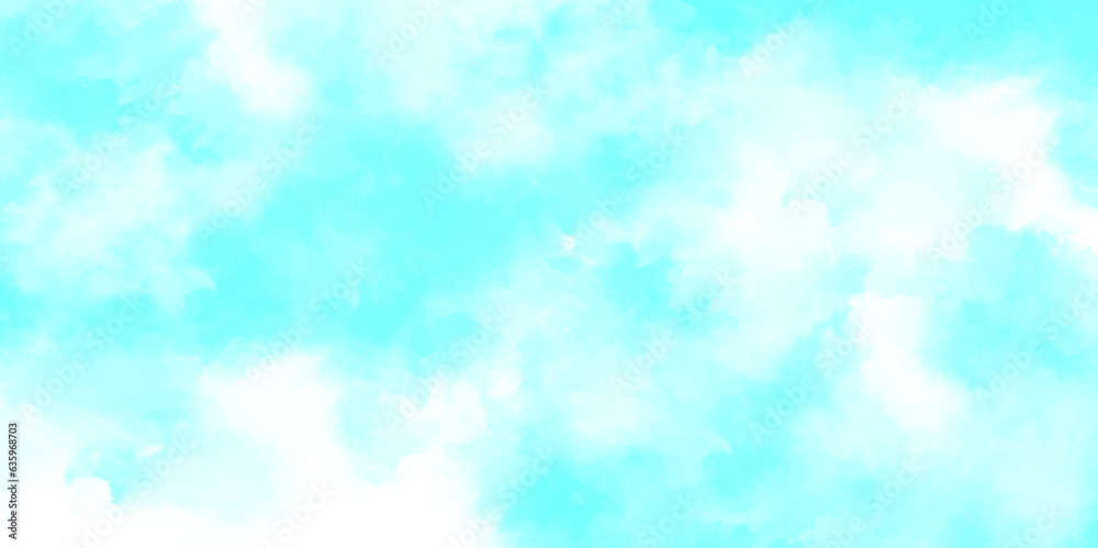 Wall mural abstract watercolor background with blue in the sky clouds. blue sky with clouds and abstract waterc