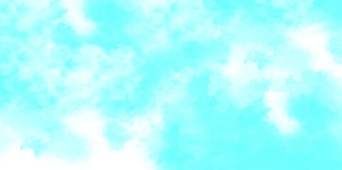 Abstract watercolor background with blue in the sky clouds. Blue sky with clouds and Abstract watercolor digital art painting for texture background. White clouds and blue sunny sky for vector art.