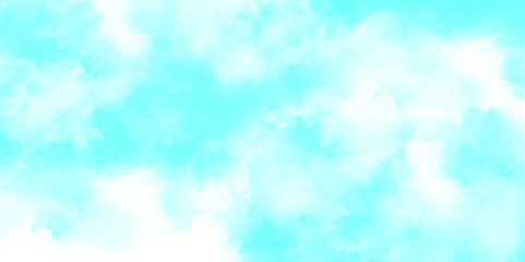 Abstract watercolor background with blue in the sky clouds. Blue sky with clouds and Abstract watercolor digital art painting for texture background. White clouds and blue sunny sky for vector art.
