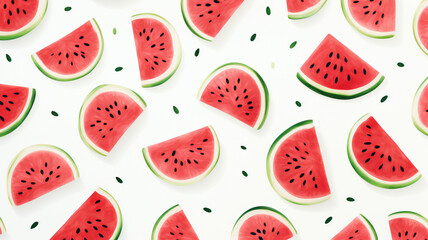 watermelon pattern watercolor style white background