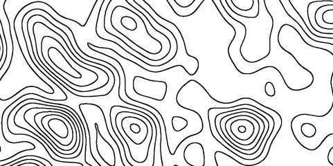 Topographic background and texture, monochrome image. 3D waves. stylized height of the topographic contour in lines and contours. The concept of a conditional geography scheme and the terrain path.