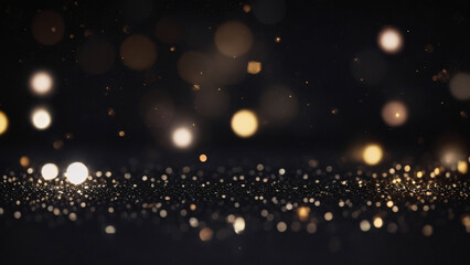 Fototapeta na wymiar gold black white glitter vintage lights background, bokeh