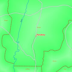Map of Parakou City in Benin