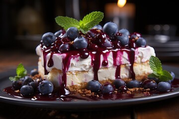 Homemade blueberry cheesecake
