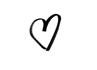 marker heart isolated hand draw