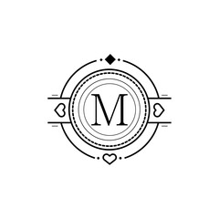 Luxury Circular Logo Alphabet M