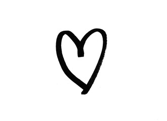 marker heart isolated hand draw