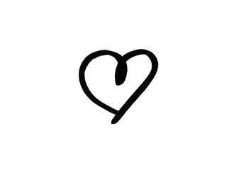 marker heart isolated hand draw