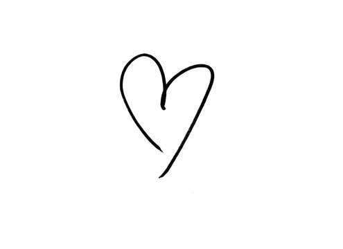 marker heart isolated hand draw