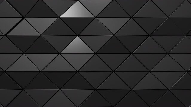 3d Abstract black triangle background. Hi tech Looping animation background