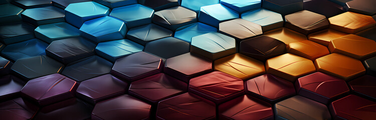 Dynamic Hexagonal Gradient: Repetitive Pattern with Shifting Shades