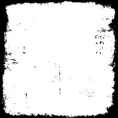 Grunge border vector texture background. Abstract frame overlay. Dirty and damaged backdrop. Vector graphic illustration with transparent white. EPS10.