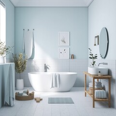 Stylish bathroom interior design with  a jacuzzi tub