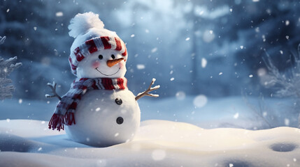 snowman outside in the winter
