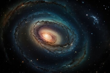 Spiral galaxy, black hole, stars and nebulae in cosmic dance., generative IA