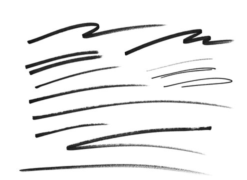 marker lines isolated brush stroke mark hand draw