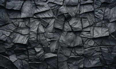 Raw Basalt Texture Background - Black Geometric Composition