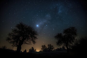 Fototapeta na wymiar Ancient constellations dance in the starry sky., generative IA