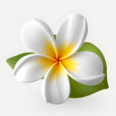 3d plumeria flower isolated on white background. Generative AI