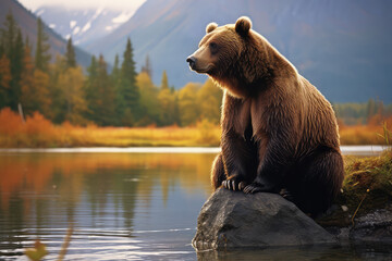 Bear in the wild,  wildlife photography - obrazy, fototapety, plakaty