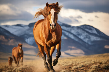 Obraz premium horse in the wild, wildlife photography