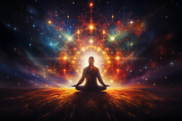 cosmic rebirth, life creation through deep meditation and chakras
