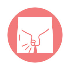 Testicular cyst line icon. Isolated vector element.