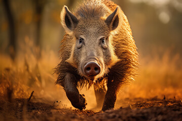 wild boar in the wild, wildlife photography