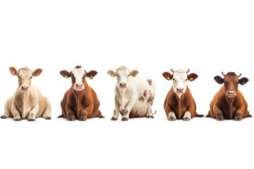 Wildlife cows animals banner panorama long - Collection of funny cute crazy laughing cow