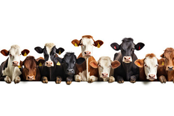 Wildlife cows animals banner panorama long - Collection of funny cute crazy laughing cow