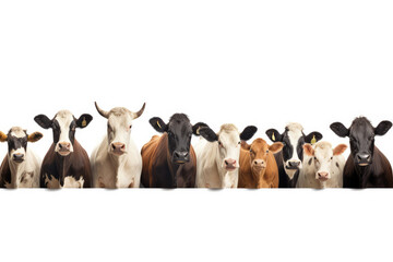Wildlife cows animals banner panorama long - Collection of funny cute crazy laughing cow