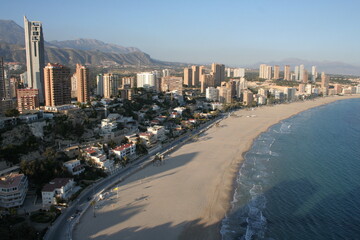Benidorm view of the beach and city