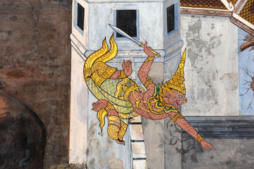 Thailand historical painting in the royal palace