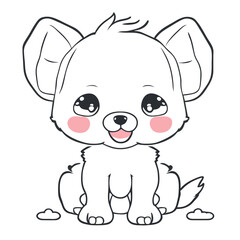 baby dog, style, vector illustration line art