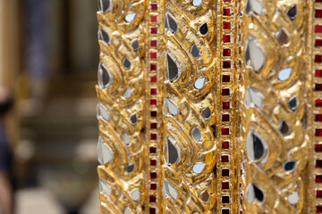 Closeup of decoration, temple in Bangkok