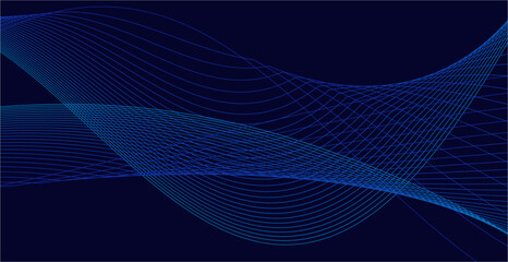 Flowing dark blue curve shape with soft gradient vector abstract background, relaxing and tranquil art, can illustrate health medical or sound of music.