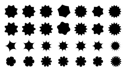 set of black silhouettes abstract shapes