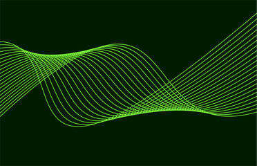 Abstract light speed motion effect, green light trail. Vector Illustration