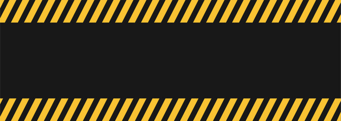 Black and yellow warning line striped rectangular background. Vector illustration