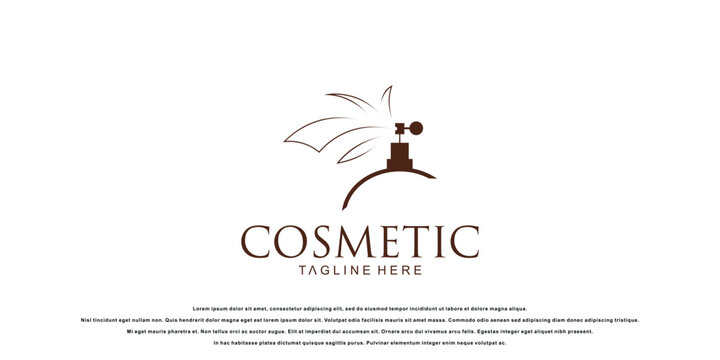 Simple cosmetic icon logo design with modern concept| perfume logo|premium vector