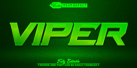 Green Snake Viper Vector Editable Text Effect Template