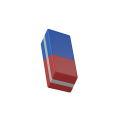 red and blue eraser